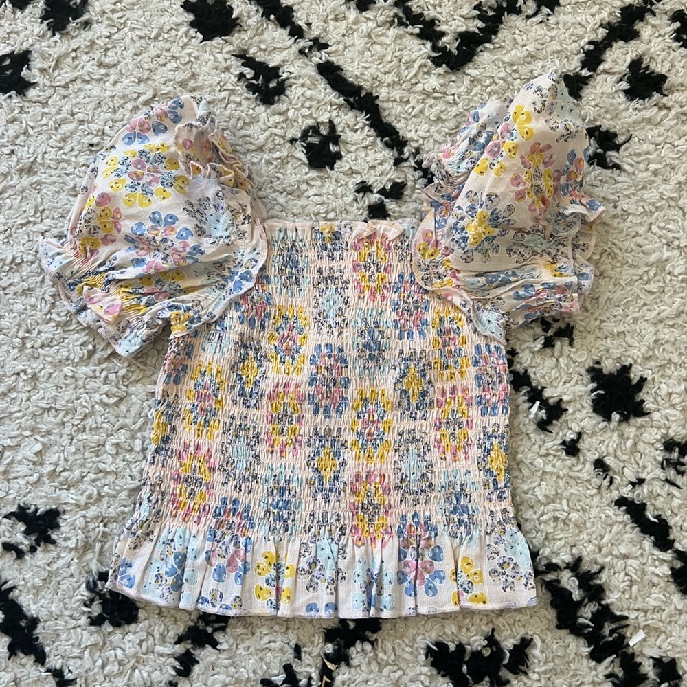 colorful patterned top
